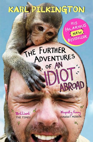 Book cover featuring Karl Pilkington with a monkey on his head.