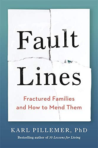 Book cover: "Fault Lines" with cracked paper texture, red subtitle.