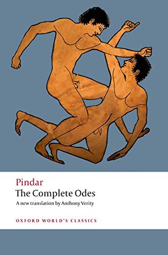 Book cover: "The Complete Odes" with red-figure ancient Greek athletes.
