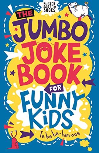 Bright yellow cover of a children’s joke book with cartoon illustrations.