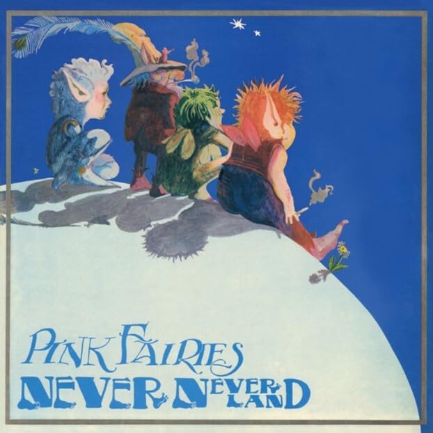 Album cover: three whimsical fairies sit on a crescent moon.