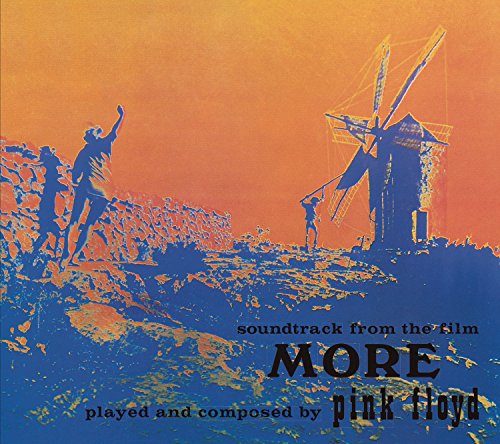 Pink Floyd’s “More” album cover: orange landscape with figures and windmill.