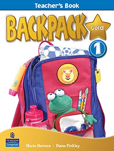 Backpack Gold 1 Teacher's Book cover with a red and blue backpack.