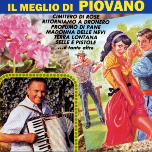 CD cover: "Cimitero Di Rose" by Piovano Mario, featuring musicians and flowers.