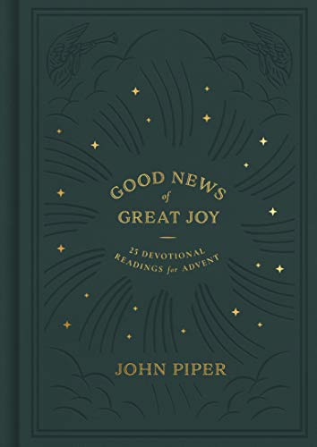Dark green devotional book cover with gold foil lettering and angel designs.