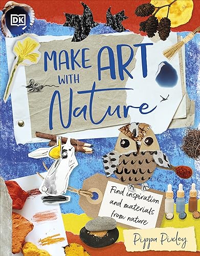 Book cover featuring natural materials and illustrated animal collages.