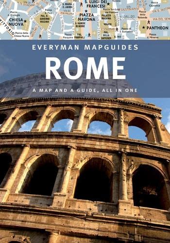 Rome travel mapguide cover featuring the Colosseum and street map details.