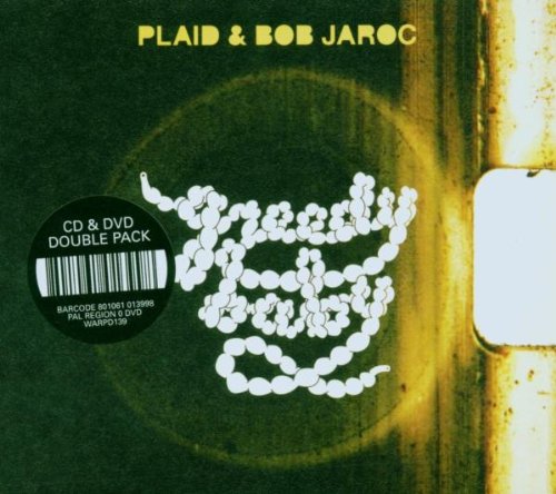 CD cover for Plaid & Bob Jaroc’s “Greedy Baby” with a white, looping face.