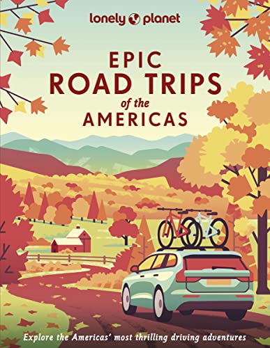 Lonely Planet travel guide cover with car, bikes, and autumn landscape.