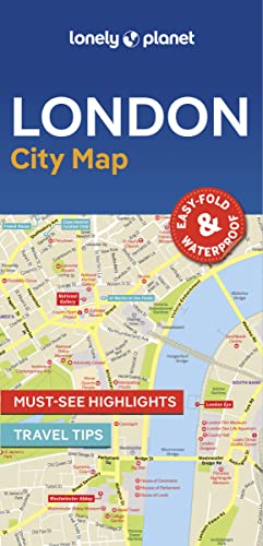 Lonely Planet London City Map cover showing a detailed street map of central London.