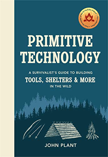 Book cover for "Primitive Technology" with illustrations of tools and shelter.