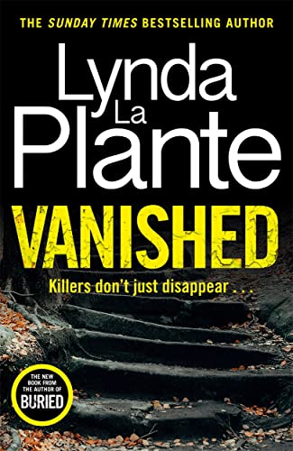 Book cover for "Vanished" by Lynda La Plante, dark forest background.