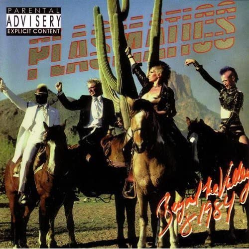 CD cover: Plasmatics band members on horseback in a desert landscape.