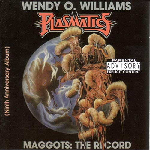 Plasmatics album cover: Earth enveloped in orange, worm-like forms.