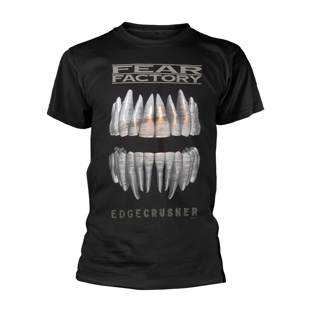 Black Fear Factory t-shirt with band logo and teeth graphic.