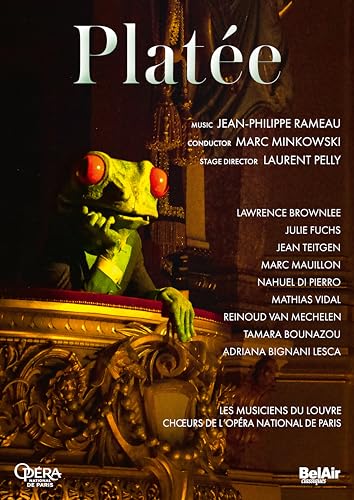 DVD cover for “Platée” opera featuring a costumed frog in a regal setting.