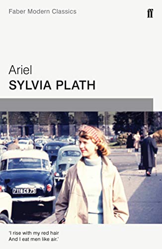Book cover of Ariel by Sylvia Plath featuring a woman in a street setting.