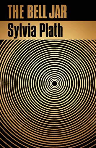Book cover of The Bell Jar by Sylvia Plath with gold and black concentric circles.