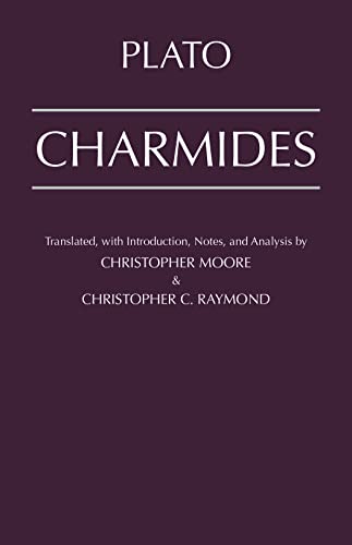 Book cover for "Charmides" by Plato, with white text on purple background.