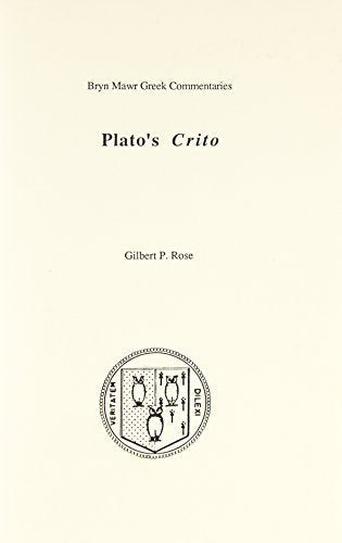 Book cover for “Plato’s Crito” with a crest at the bottom.