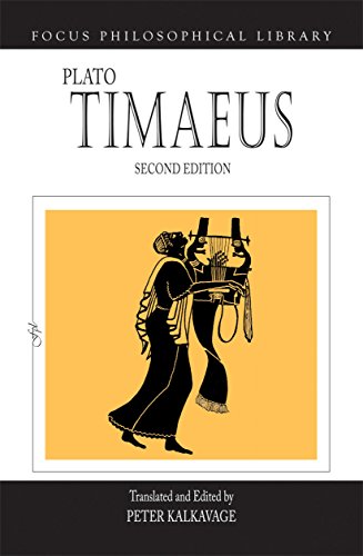 Book with Plato's philosophical dialogue on cosmology and the nature of the universe.