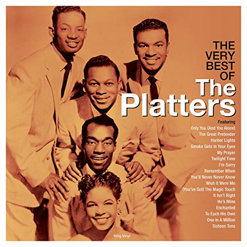 The Platters’ album cover featuring four men and one woman smiling.
