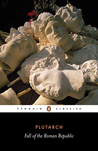 Book cover with fragmented marble busts and title “Fall of the Roman Republic.”