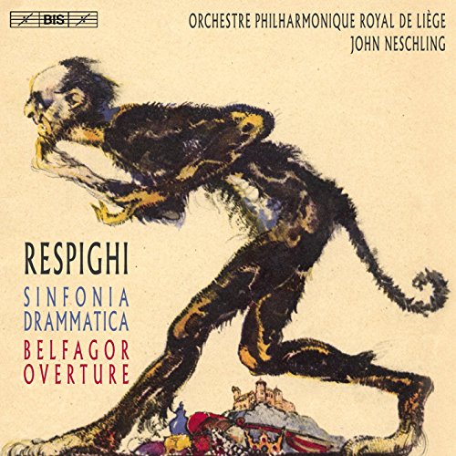 CD cover: dramatic painting of a grotesque figure, Respighi's Sinfonia Drammatica.