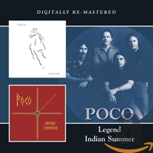 Poco “Legend” CD cover with band photo and horse illustration.