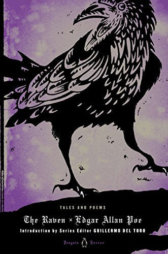 Book cover: black raven illustration on a purple background, text below.