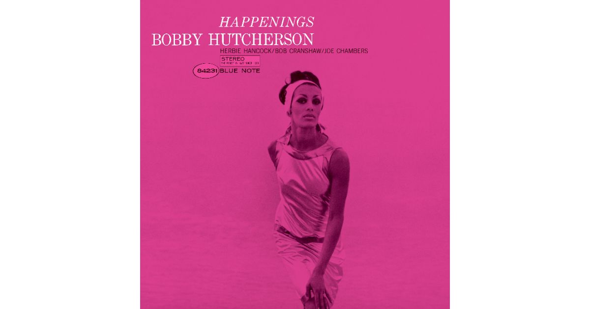 Album cover for Bobby Hutcherson’s “Happenings” featuring a woman in profile.