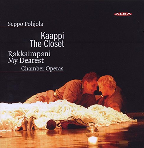 CD cover for Seppo Pohjola’s chamber operas, featuring a couple embracing.