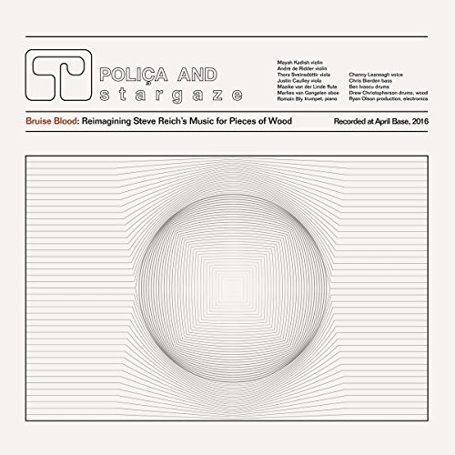Vinyl album cover for Polica and Stargaze’s “Bruise Blood,” featuring abstract lines.
