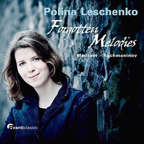 CD cover featuring pianist Polina Leschenko against a blurred forest background.