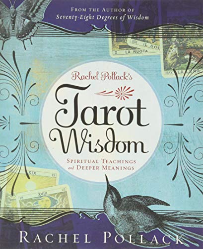 Book cover for “Rachel Pollack’s Tarot Wisdom” with tarot cards and birds.