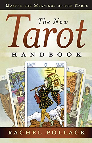 Book cover for The New Tarot Handbook featuring The Fool card and other tarot illustrations.