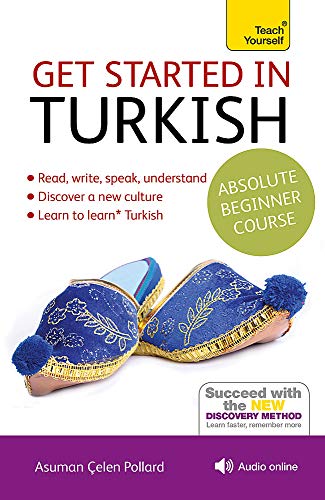 Book cover for “Get Started in Turkish” with embroidered slippers.