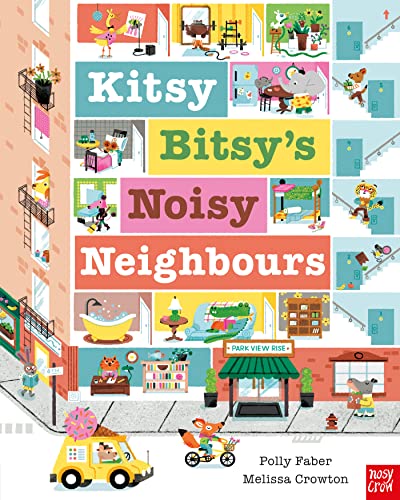 Children’s book cover depicting a colourful apartment building with animal characters.