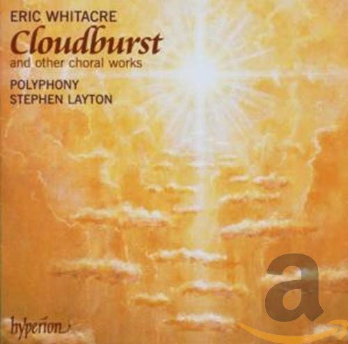 CD cover for Eric Whitacreâs choral works, featuring golden cloud imagery.