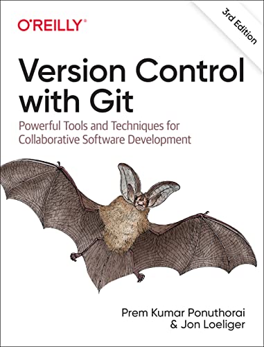 Book cover: “Version Control with Git” featuring a bat illustration.