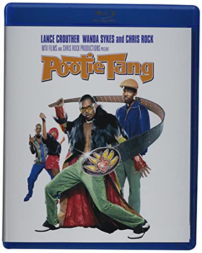 Pootie Tang" Blu-ray cover featuring the film’s main character with a belt.