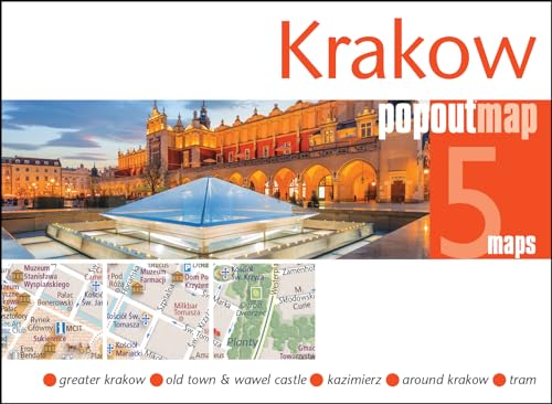 Krakow PopOut Map cover with city view and map inset.
