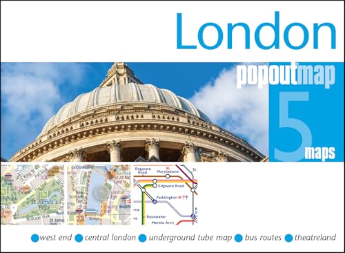 Folded London popout map with St. Paul’s Cathedral and tube map details.