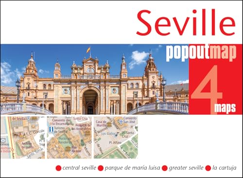 Seville PopOut Map cover with Plaza de España and map sections.