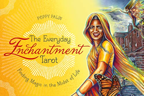 The Everyday Enchantment Tarot" book cover with illustrated woman and butterfly.