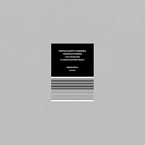 Album cover with text on a black rectangle above a barcode on grey background.