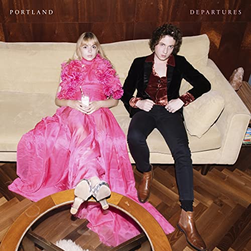 Album cover for Portland’s “Departures” featuring two people on a couch.