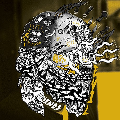 Album cover for Portugal The Man’s “Evil Friends” featuring surreal skull art.