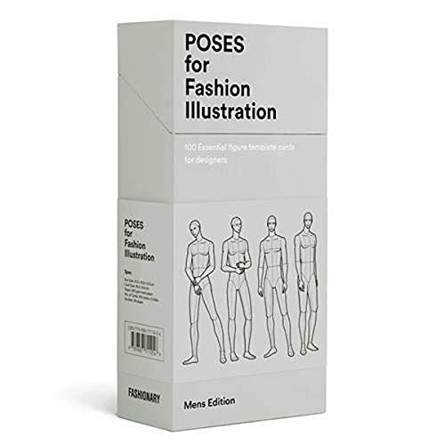 White box set of male fashion illustration template cards with four standing figure sketches.
