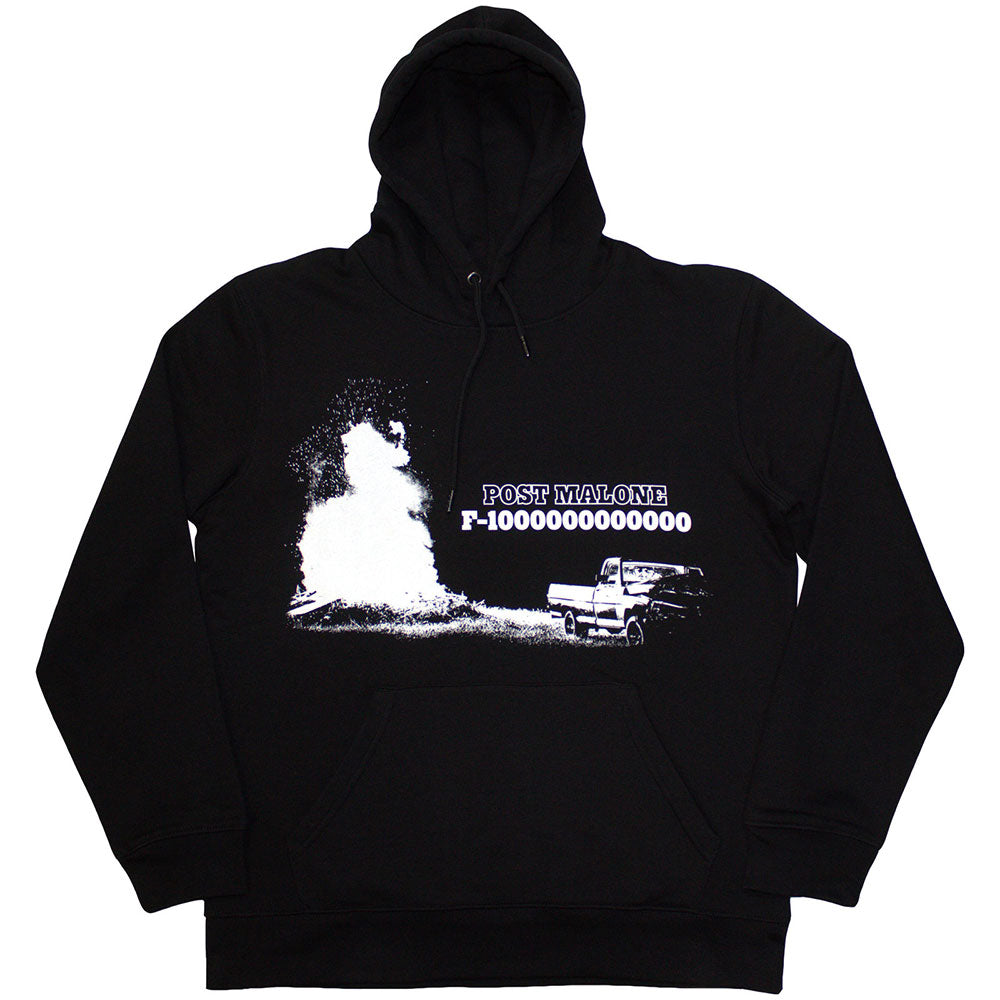 Black pullover hoodie with “Truck” design, likely featuring Post Malone imagery.